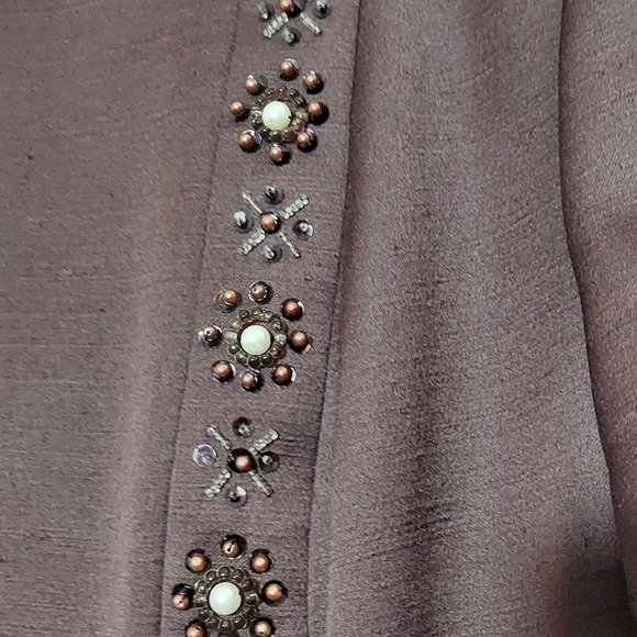 Vintage Uschi Modell Mod Shift Dress with Bead Embroidery Size 46 - Picture 5 of 7